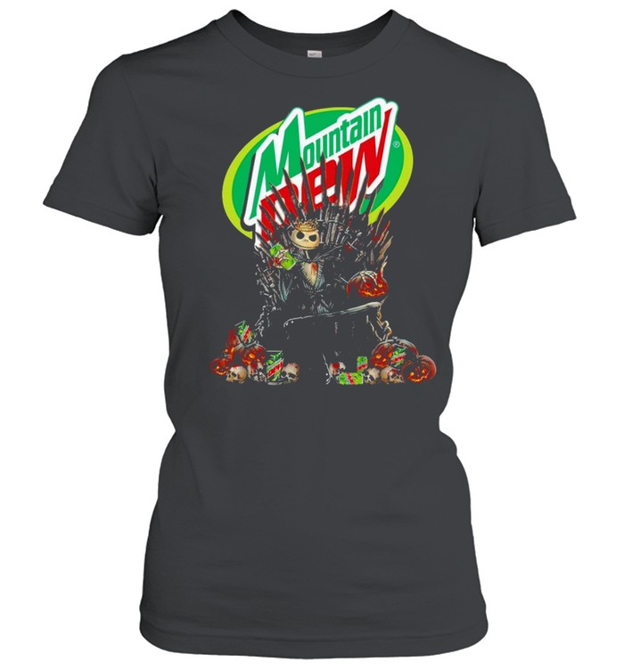 Jack Skellington Iron Throne With Mountain Dew Logo Halloween Classic Women's T-shirt