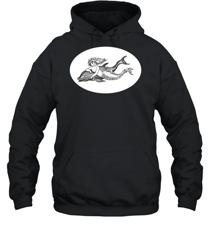 Jungernager Meerjungfrau Mit Delfin Vintage Retro T-shirt Unisex Hoodie