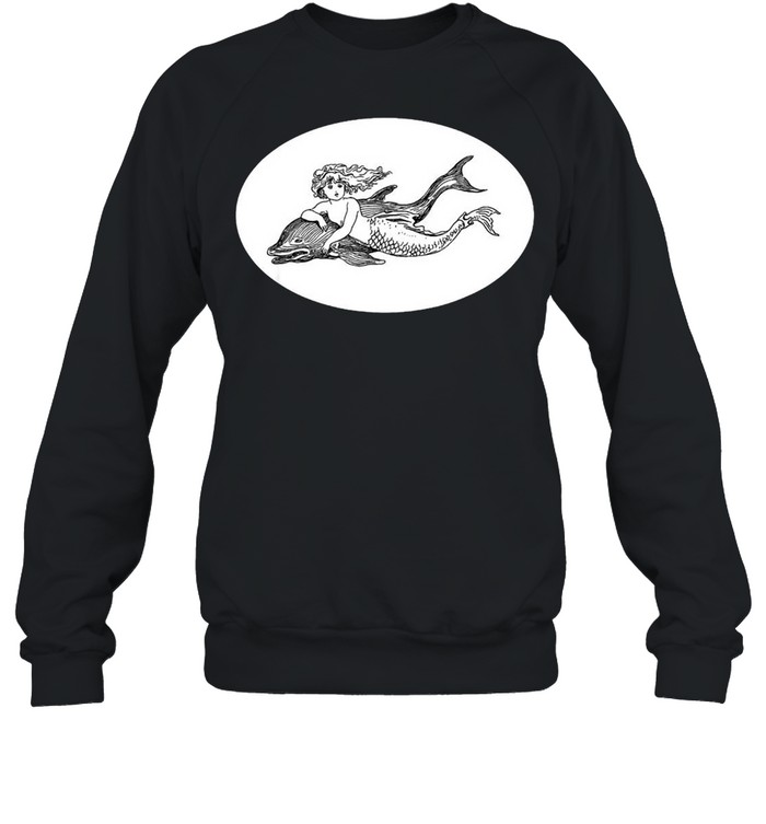 Jungernager Meerjungfrau Mit Delfin Vintage Retro T-shirt Unisex Sweatshirt