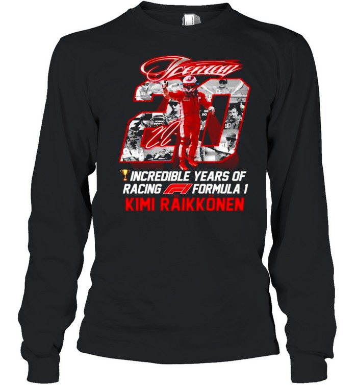 Kimi Raikkonen incredible years of racing formula shirt Long Sleeved T-shirt