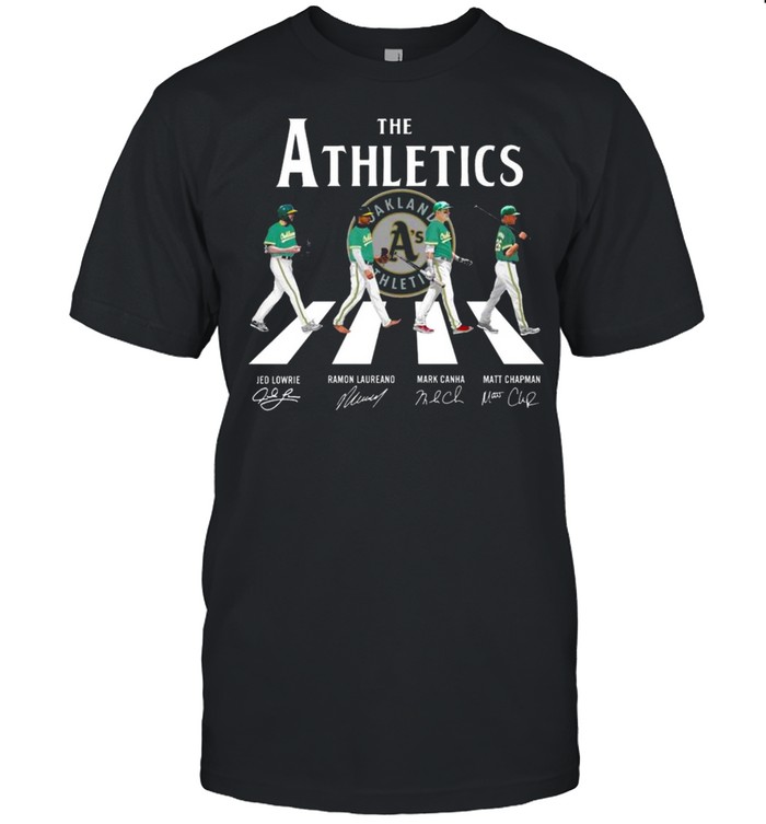 The Oakland Athletics With Lowrie Laureano Canha And Chapman Abbey Road Signatures Shirts