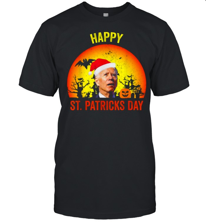 Anti Joe Biden Happy St Patrick Pumpkin Head Halloween  Classic Men's T-shirt