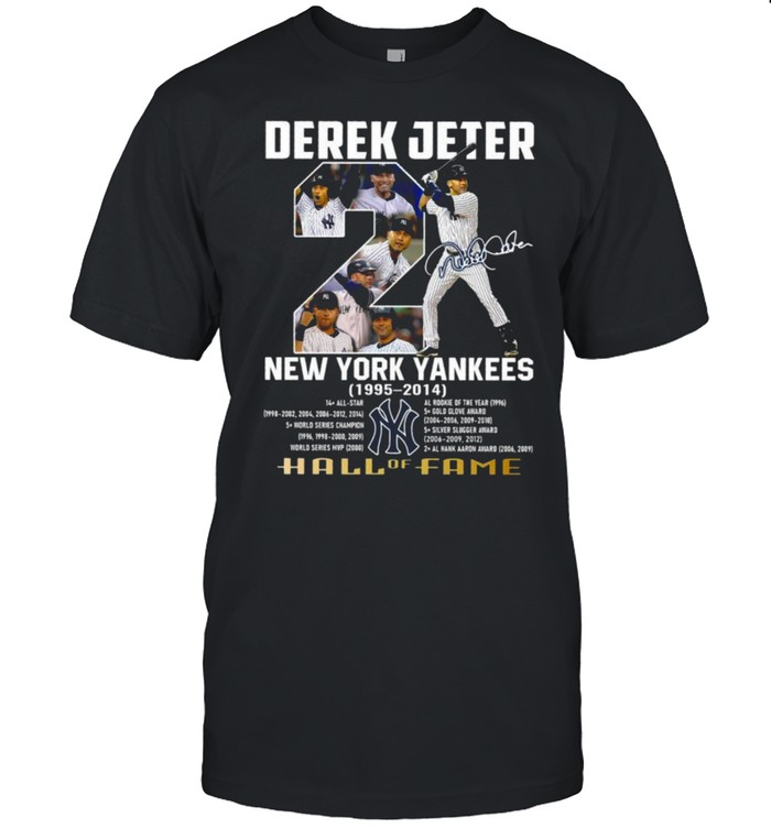 Derek Jeter New York Yankees 1995 s– 2014 Hall Of Fame Signature Shirts