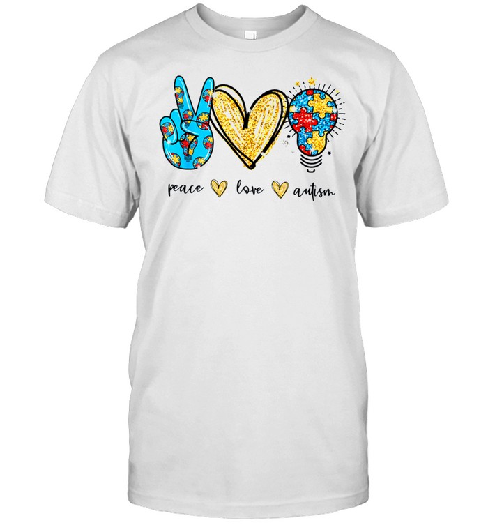 Peace love autism color shirt Classic Men's T-shirt