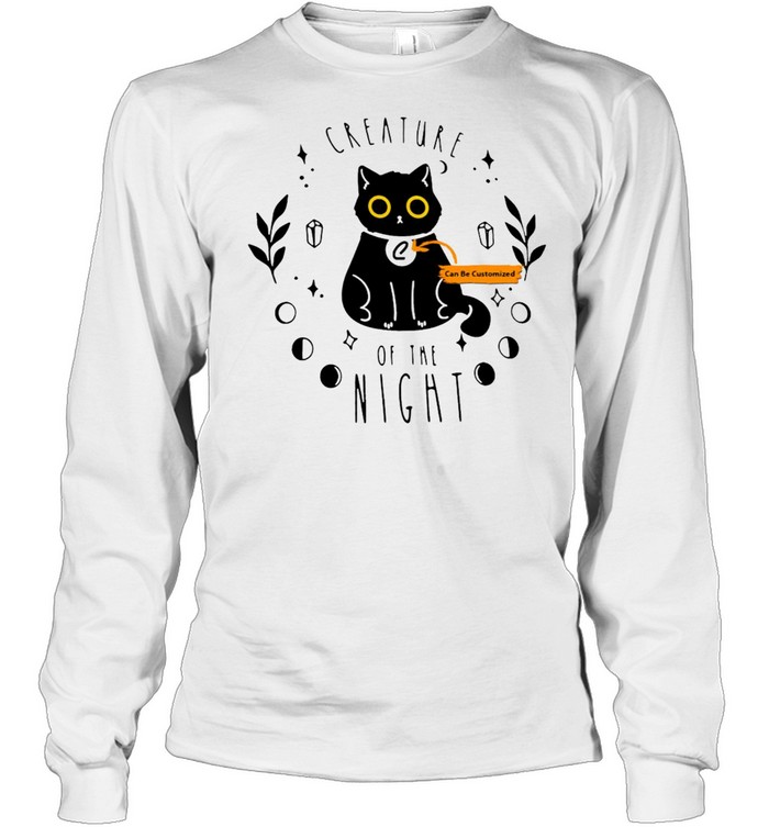 Creature Of The Night Funny Halloween Cats T-shirt Long Sleeved T-shirt