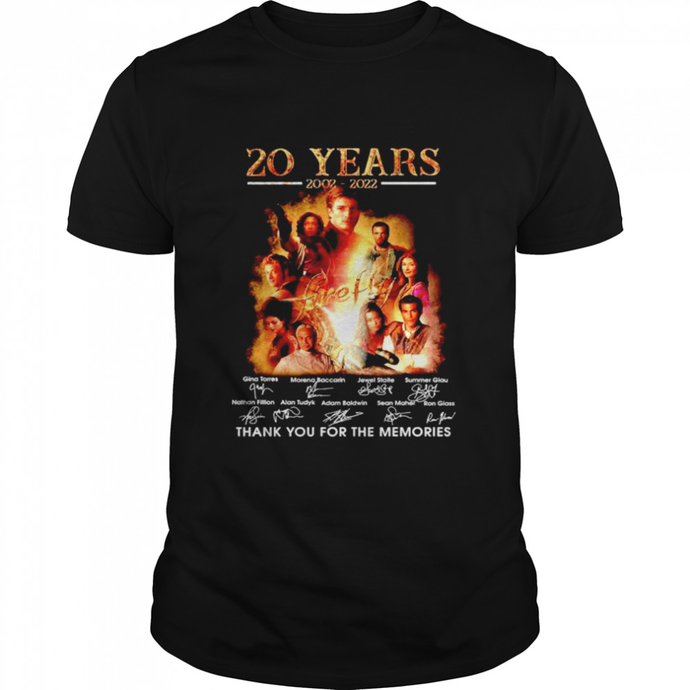 20 years 2002 2022 Firefly thank you for the memories shirts