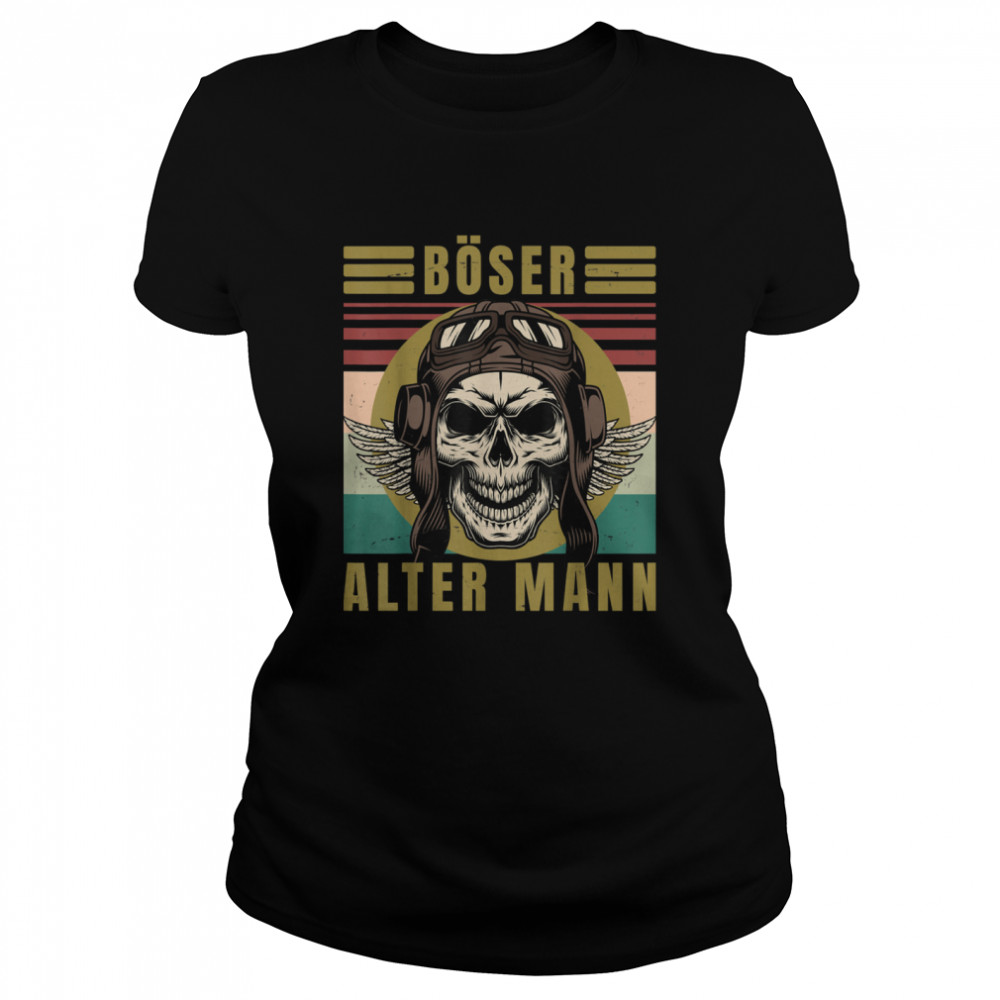 Men's evil old man skull vintage biker gear Classic Women's T-shirt