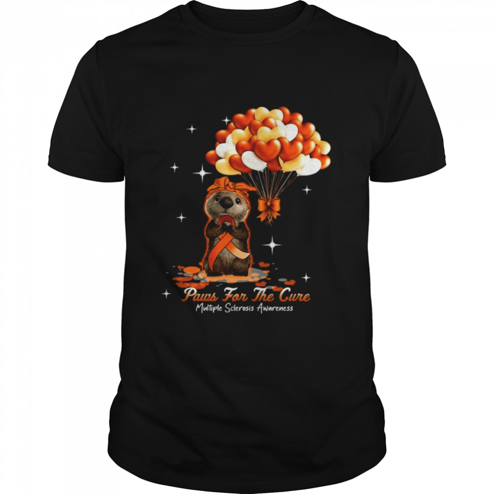 Otter Paws For The Cure Multiple Sclerosis Awareness Halloween T-shirt Classic Men's T-shirt