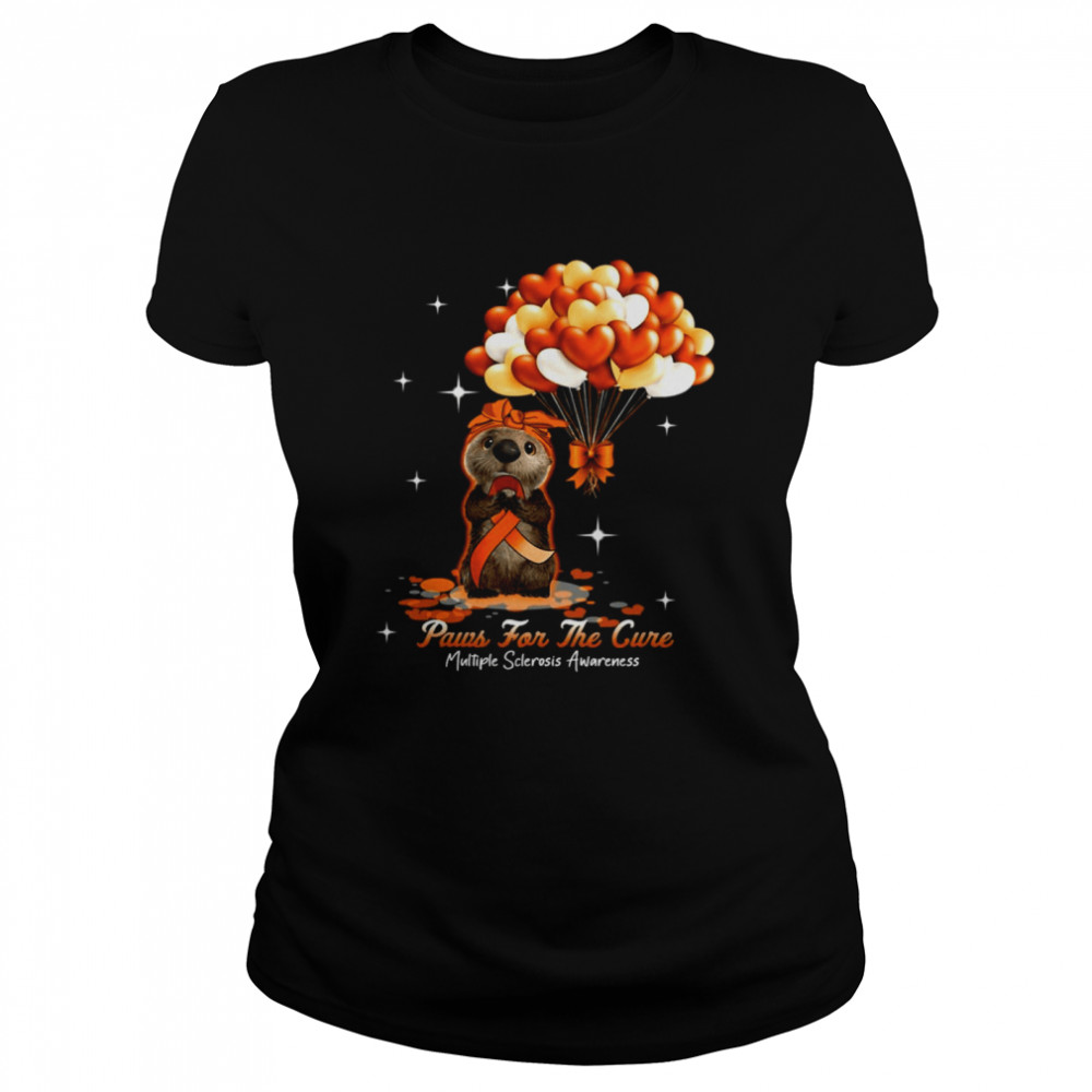 Otter Paws For The Cure Multiple Sclerosis Awareness Halloween T-shirt Classic Women's T-shirt