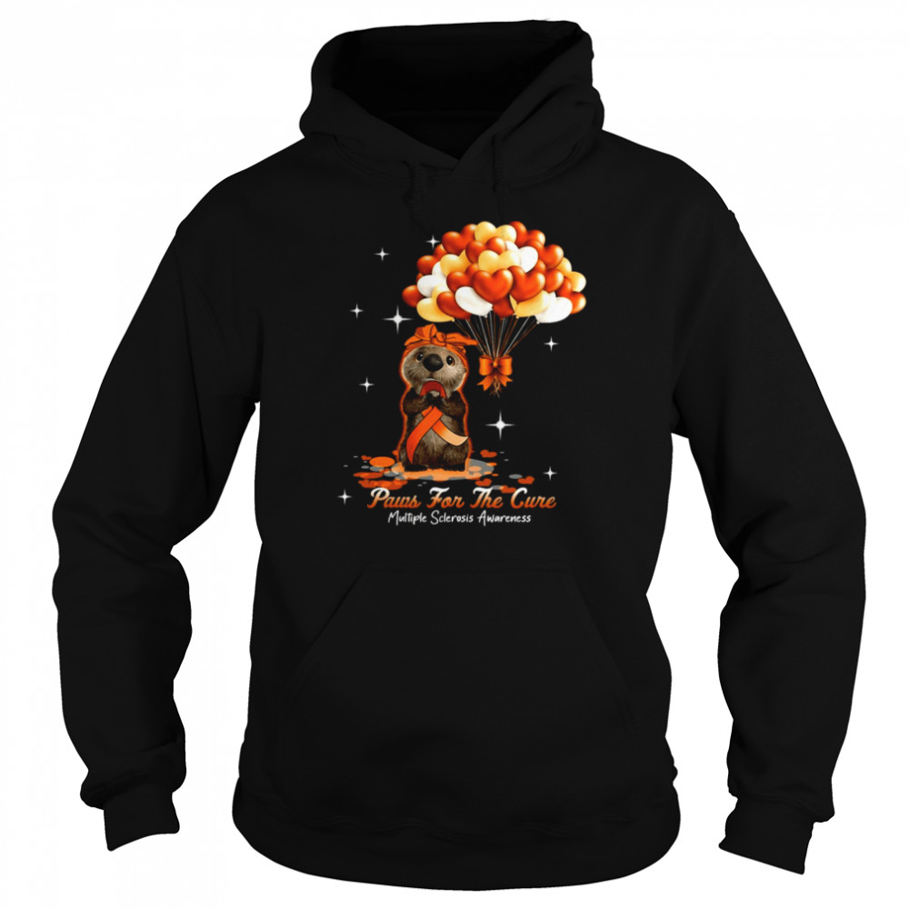 Otter Paws For The Cure Multiple Sclerosis Awareness Halloween T-shirt Unisex Hoodie