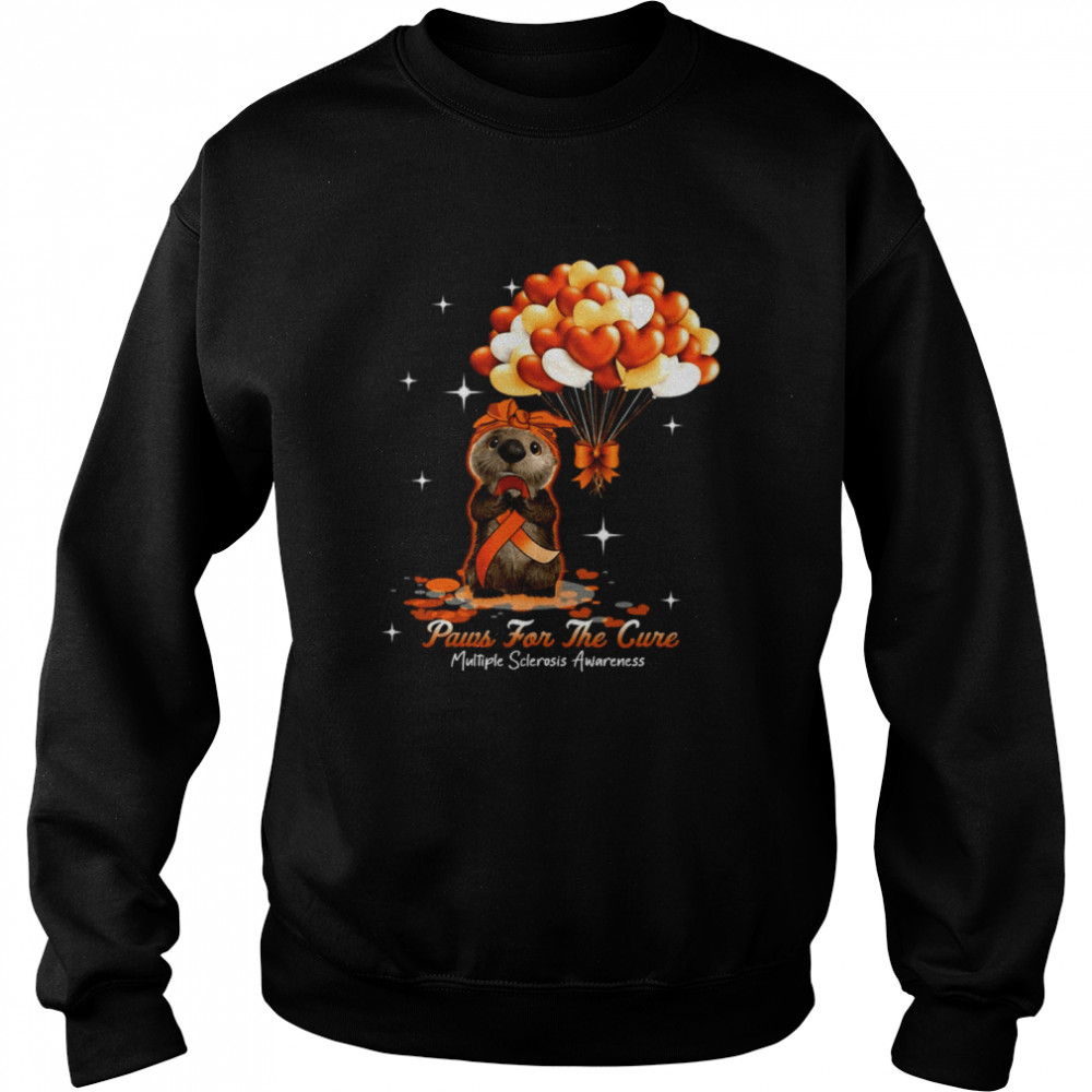 Otter Paws For The Cure Multiple Sclerosis Awareness Halloween T-shirt Unisex Sweatshirt