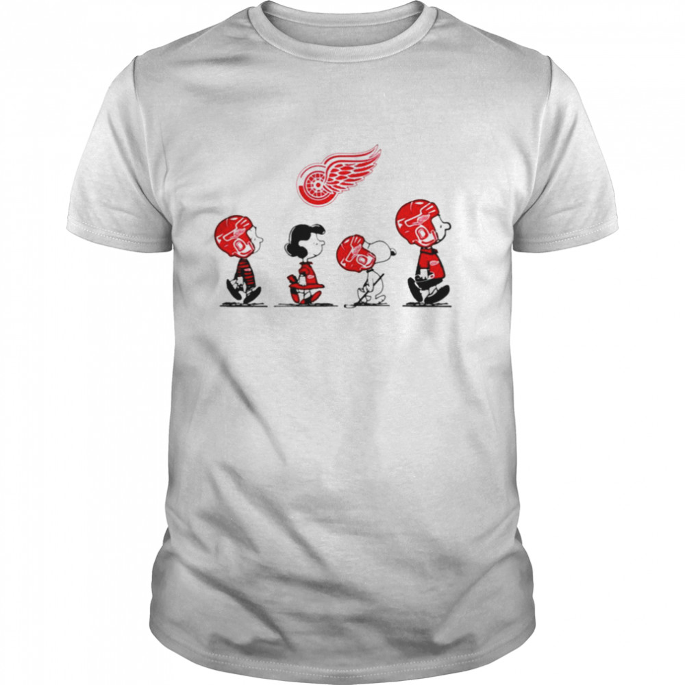 Peanuts Characters Detroit Red Wings Hockey team shirt Classic Men's T-shirt