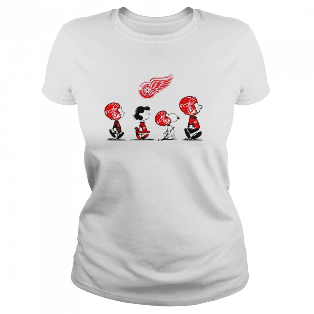 Peanuts Characters Detroit Red Wings Hockey team shirt Classic Women's T-shirt