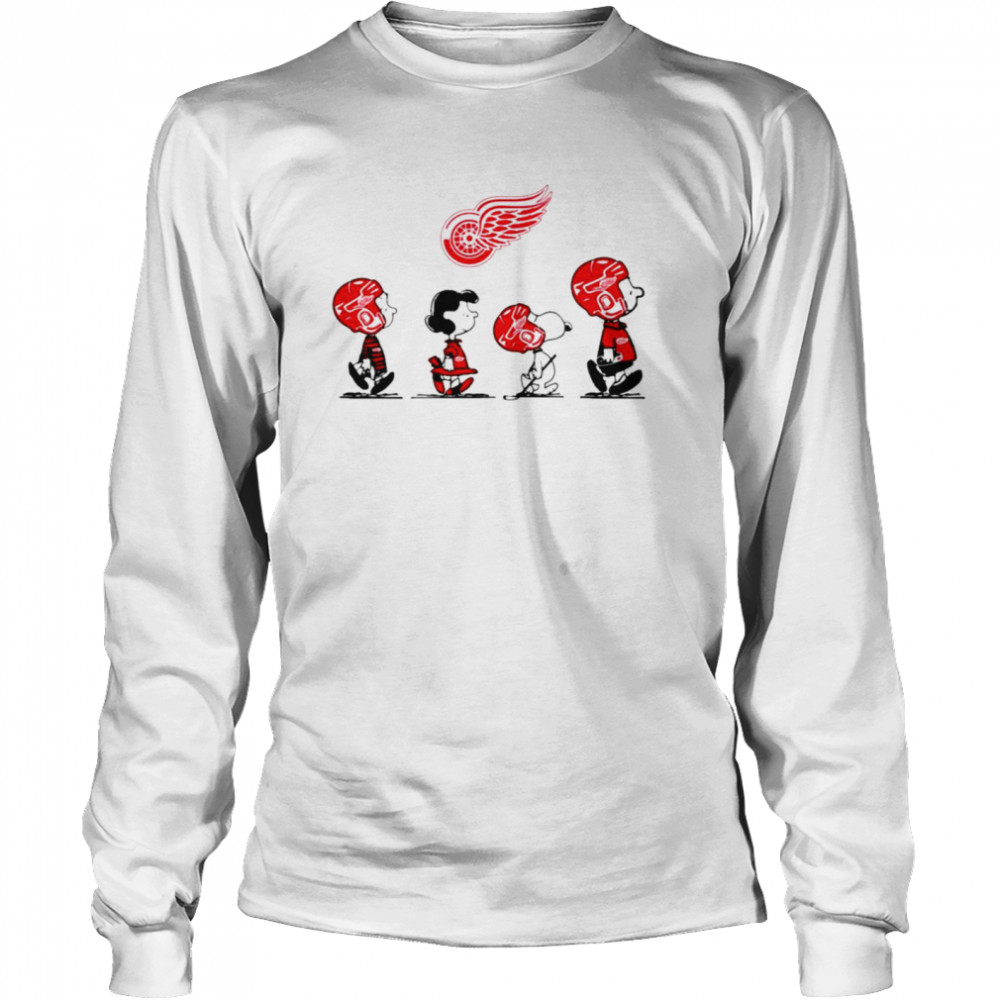 Peanuts Characters Detroit Red Wings Hockey team shirt Long Sleeved T-shirt