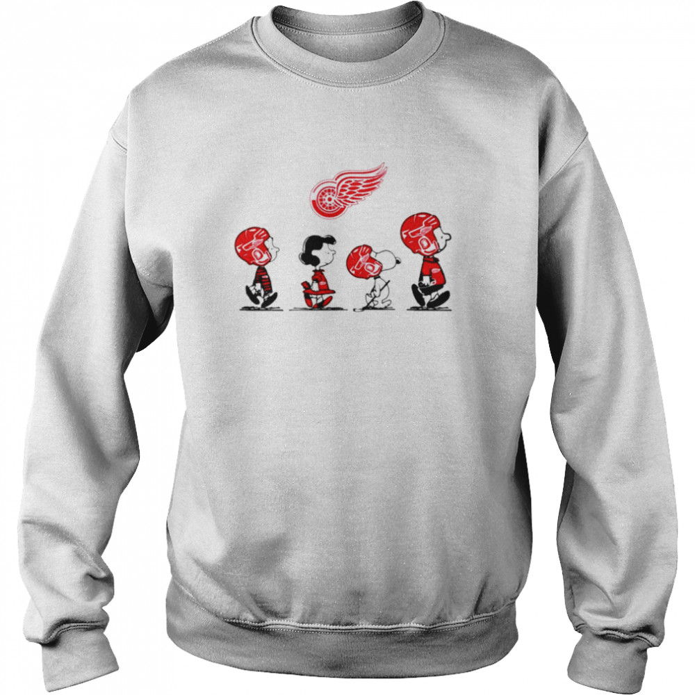 Peanuts Characters Detroit Red Wings Hockey team shirt Unisex Sweatshirt