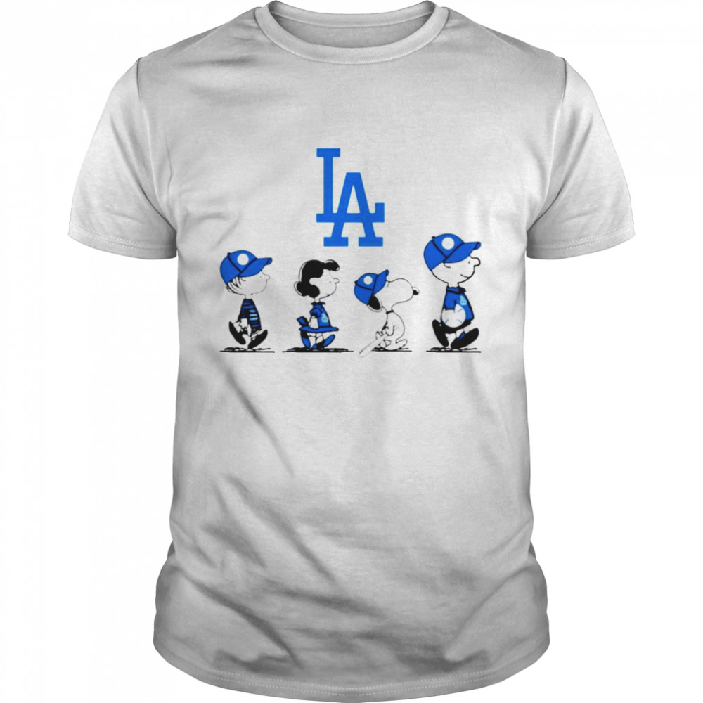 Peanuts Characters Los Angeles Dodgers Baseball team t-shirt Classic Men's T-shirt