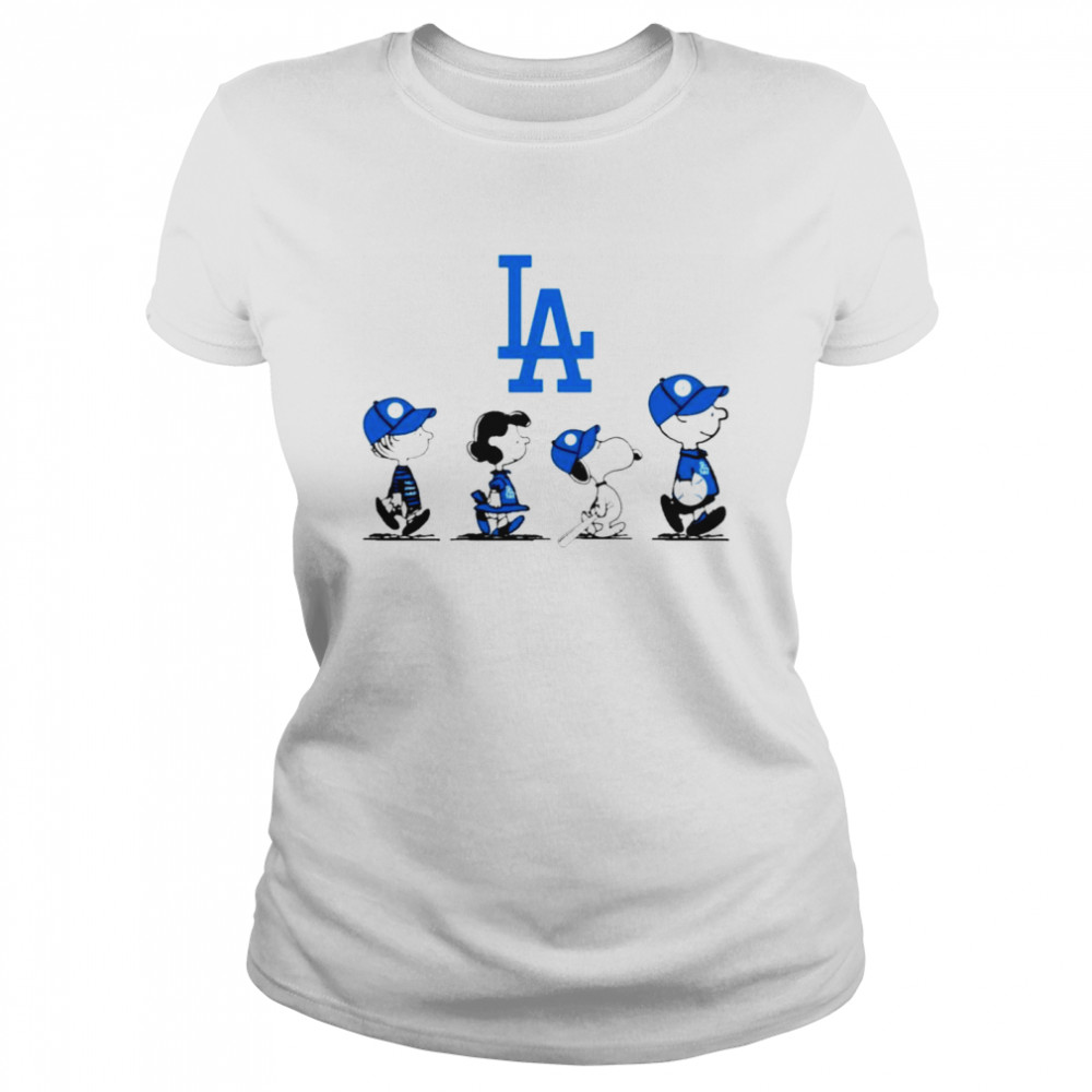 Peanuts Characters Los Angeles Dodgers Baseball team t-shirt Classic Women's T-shirt