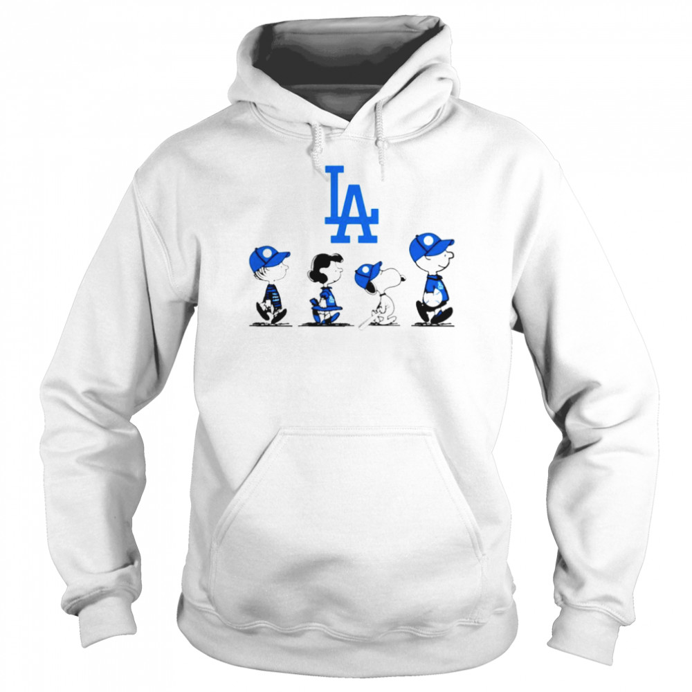 Peanuts Characters Los Angeles Dodgers Baseball team t-shirt Unisex Hoodie