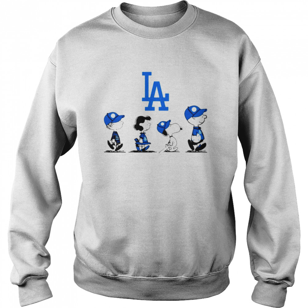 Peanuts Characters Los Angeles Dodgers Baseball team t-shirt Unisex Sweatshirt