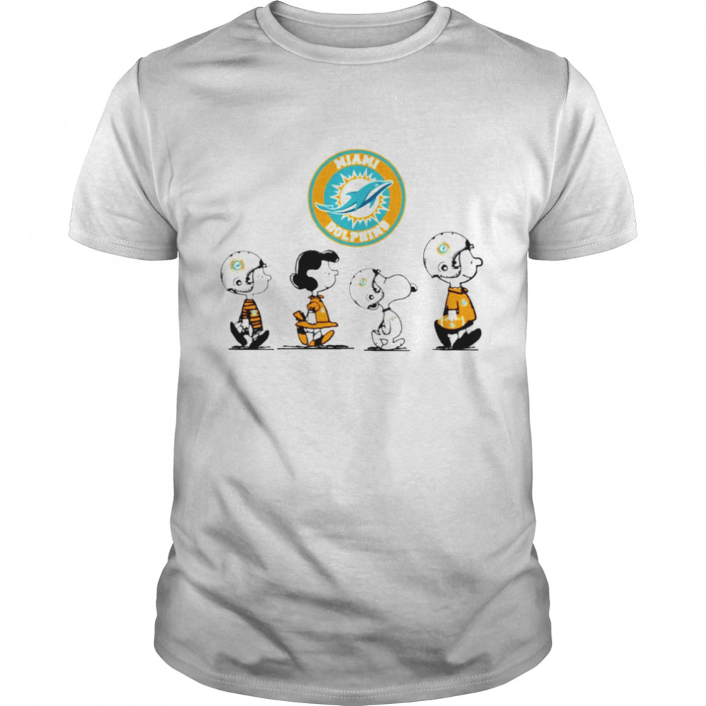 Peanuts Characters Miami Dolphins Football team t-shirt Classic Men's T-shirt