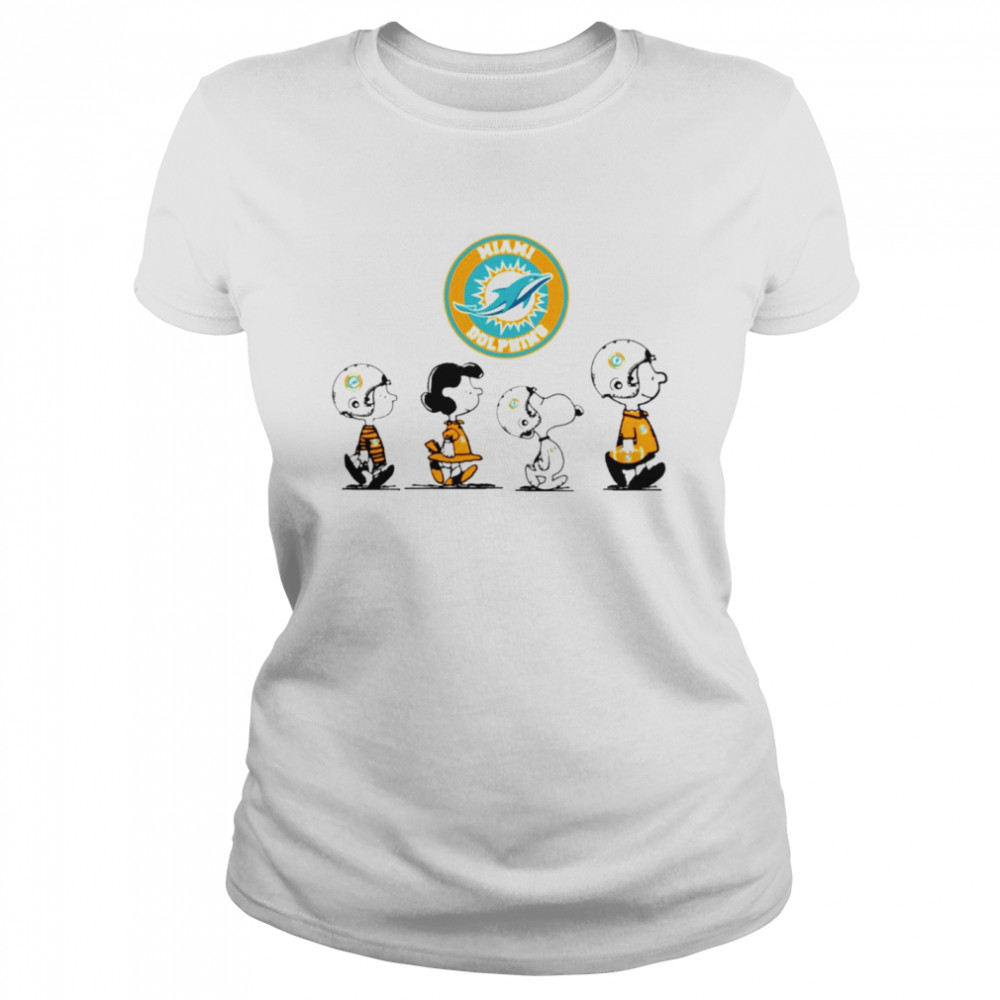 Peanuts Characters Miami Dolphins Football team t-shirt Classic Women's T-shirt