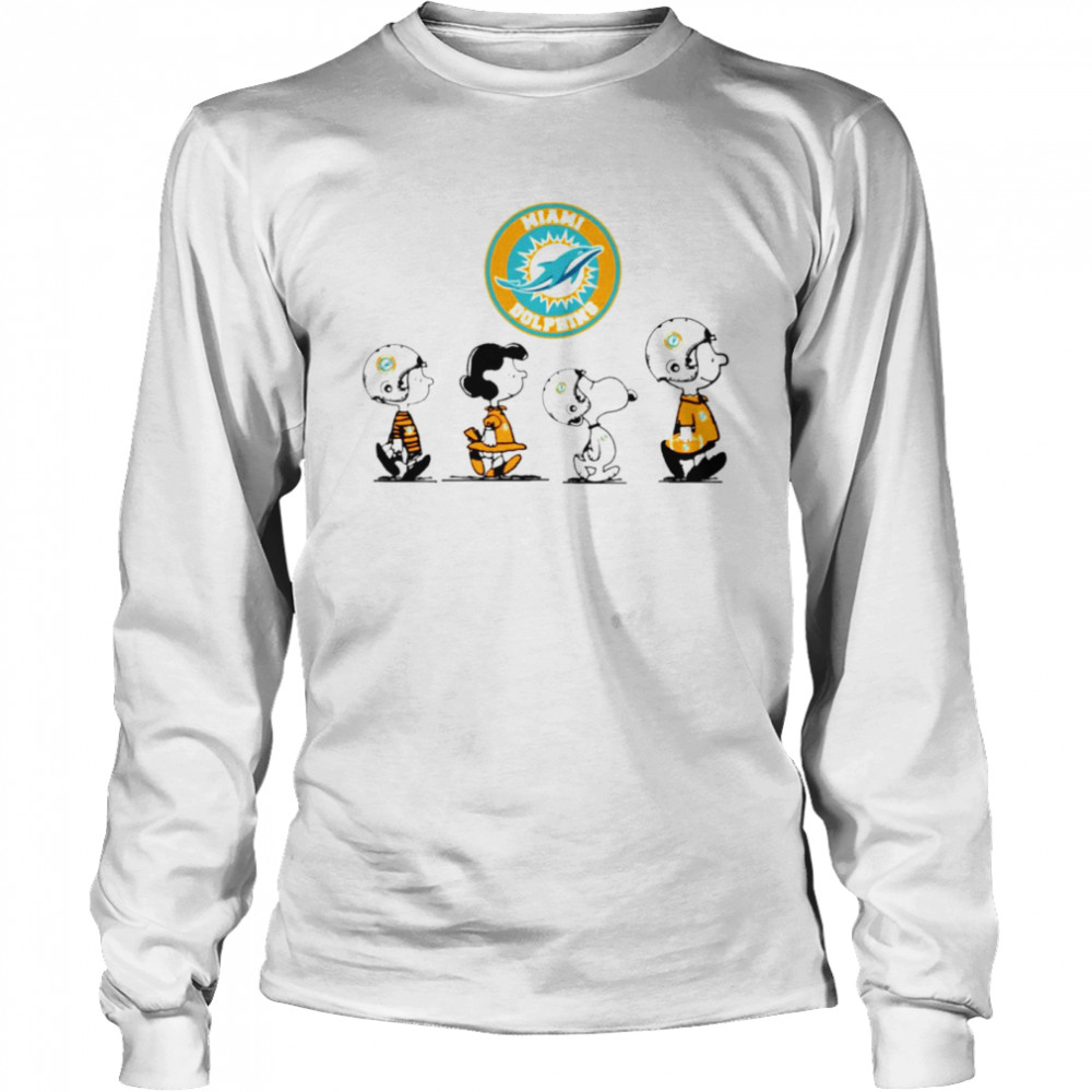 Peanuts Characters Miami Dolphins Football team t-shirt Long Sleeved T-shirt