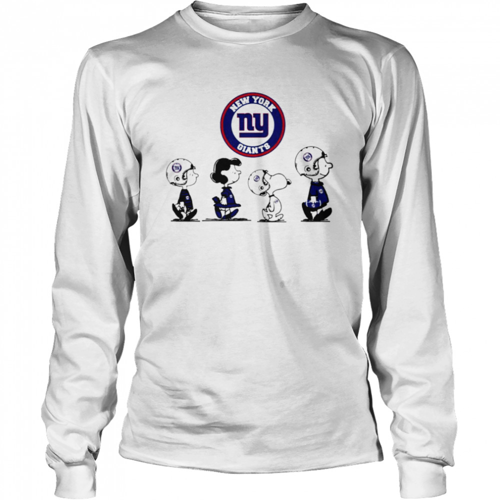 Peanuts Characters New York Giants Football team t-shirt Long Sleeved T-shirt