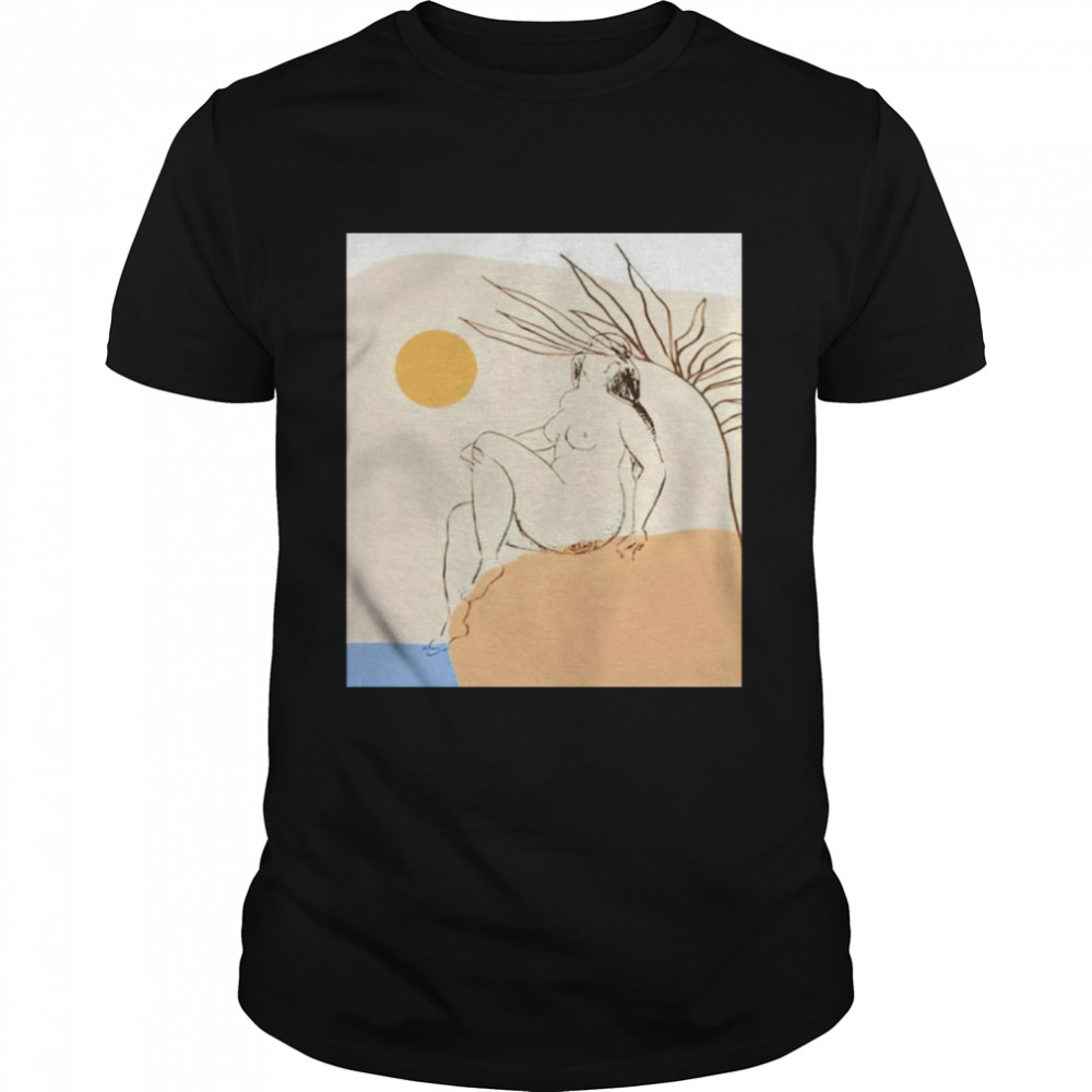 Printable Minimalist line Abstract nude body line shirt Classic Men's T-shirt