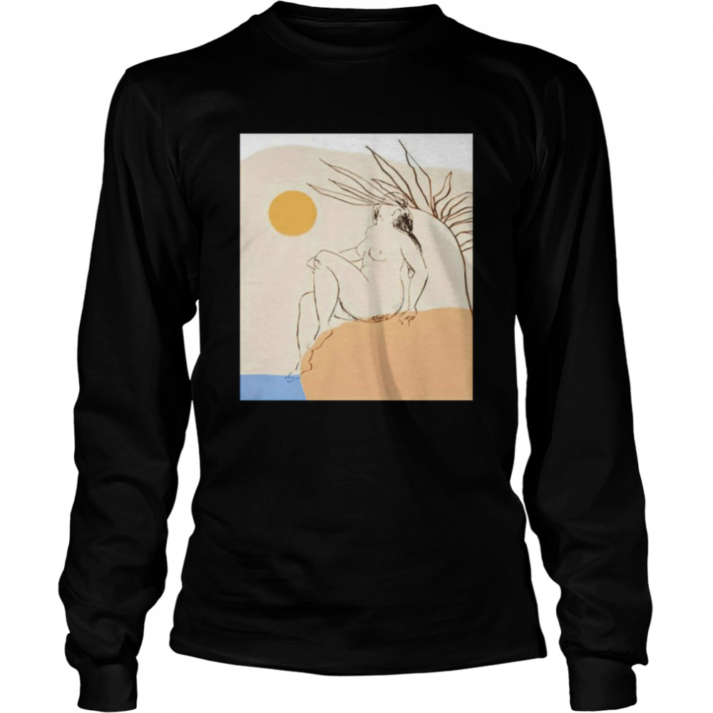 Printable Minimalist line Abstract nude body line shirt Long Sleeved T-shirt