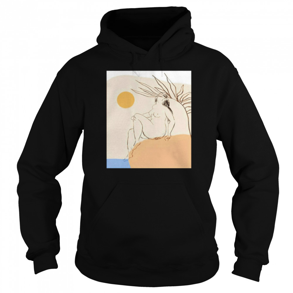 Printable Minimalist line Abstract nude body line shirt Unisex Hoodie