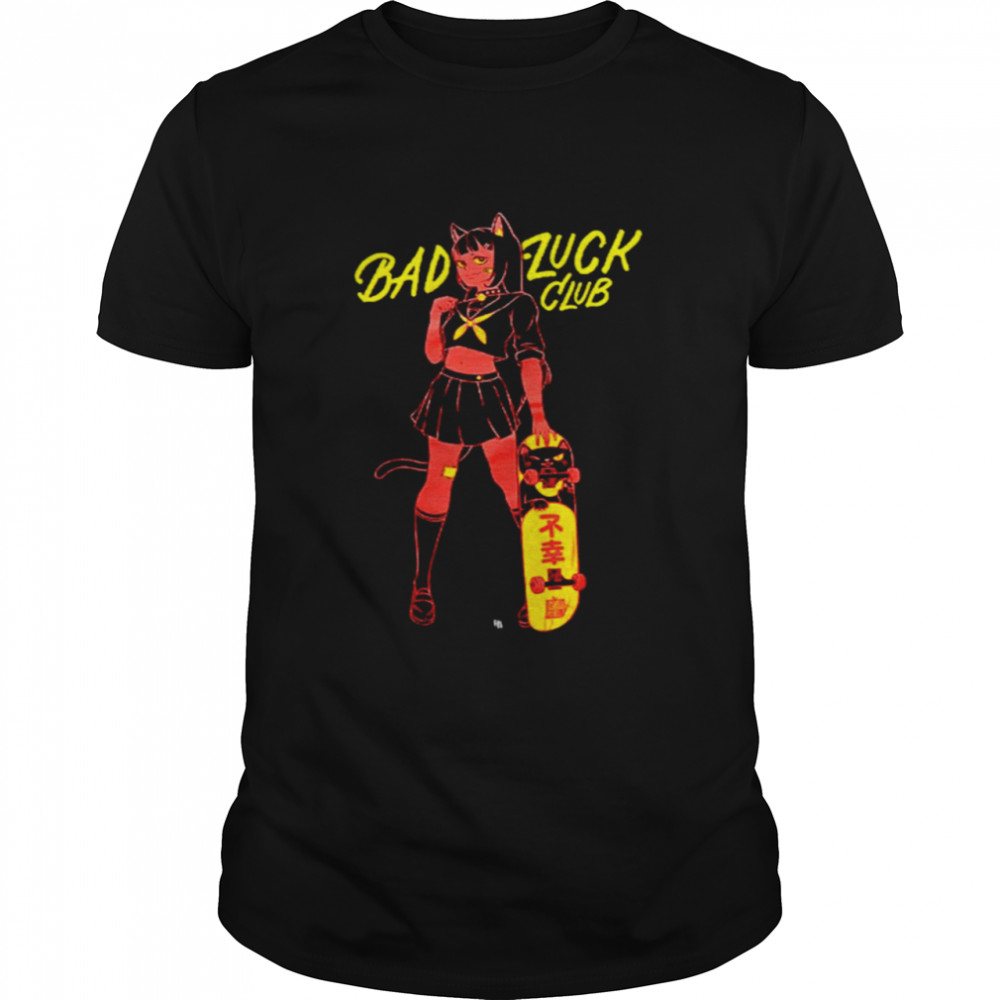 Skateboard catgirl bad luck club t-shirt Classic Men's T-shirt