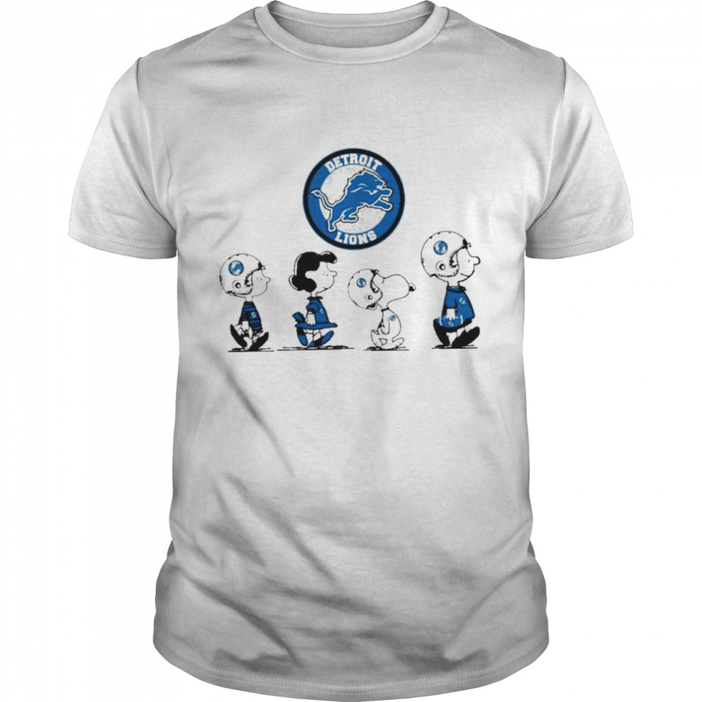 Snoopy and charlie brown and friends detroit lions logo shirt Classic Men's T-shirt