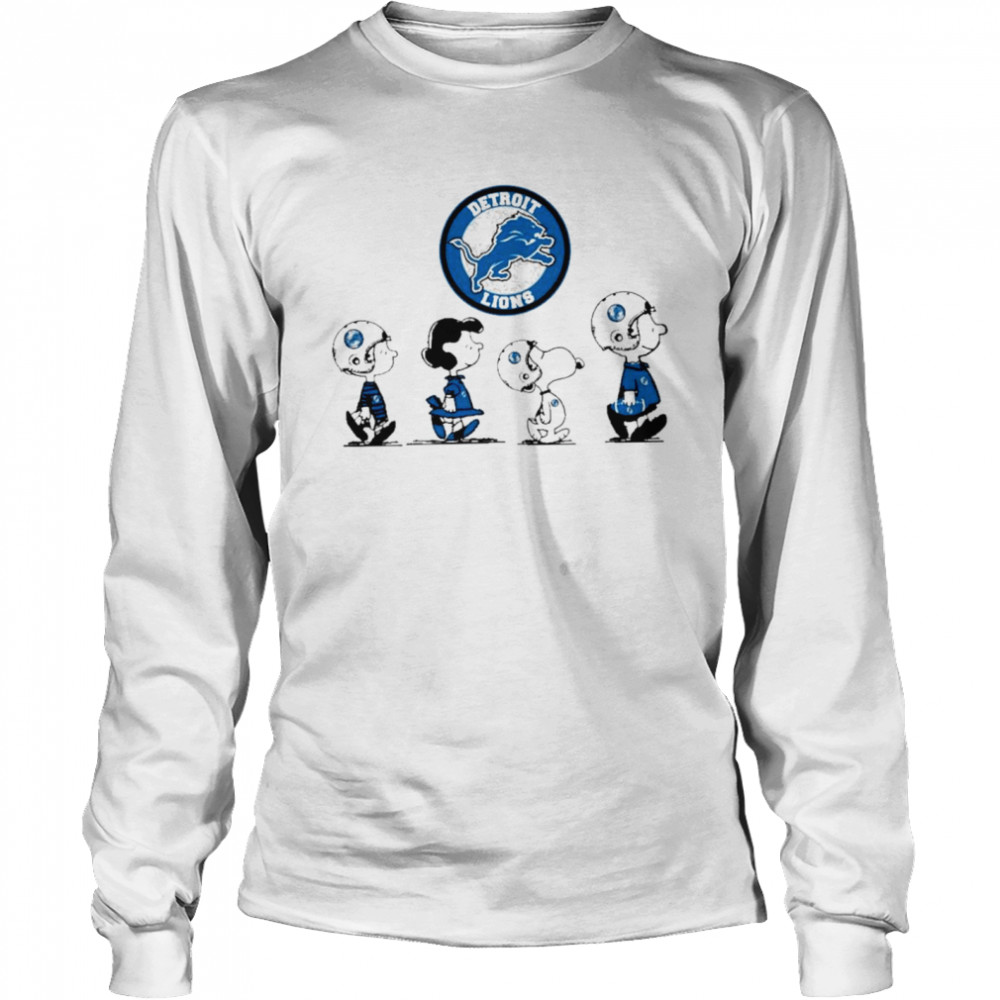 Snoopy and charlie brown and friends detroit lions logo shirt Long Sleeved T-shirt