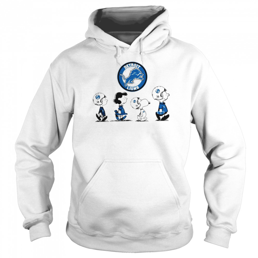 Snoopy and charlie brown and friends detroit lions logo shirt Unisex Hoodie