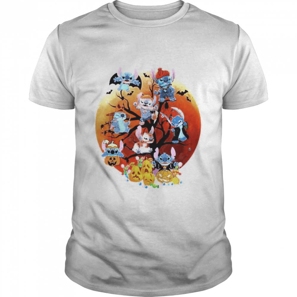 Stitch on Halloween tree shirt Classic Men's T-shirt