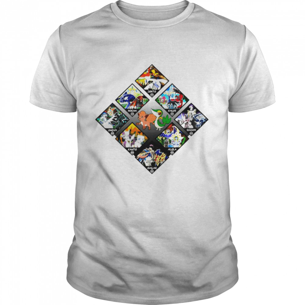 The Vast Regions of Monsters Pokemon cartoon shirt Classic Men's T-shirt