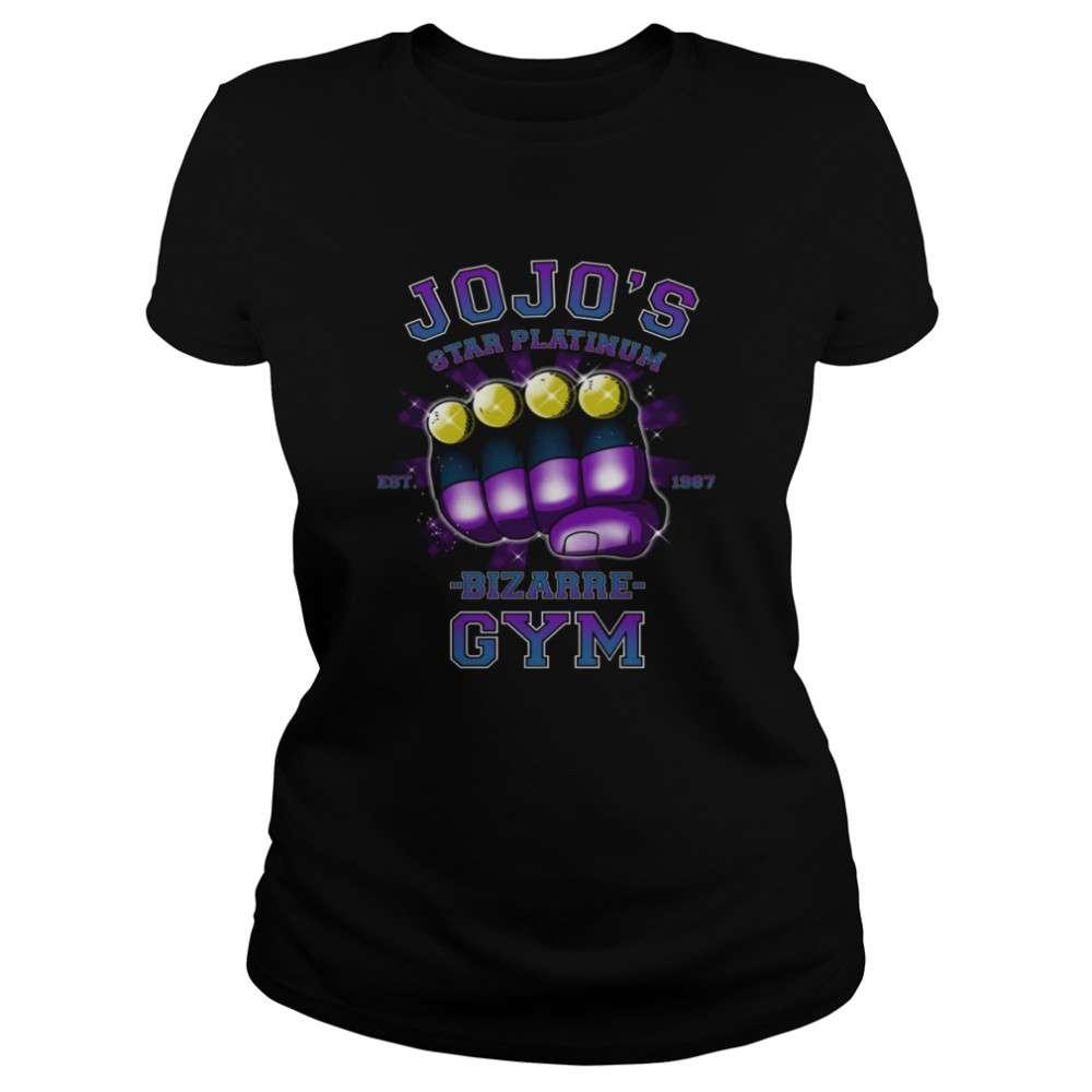 Top jojos star platinum bizarre gym est 1987 shirt Classic Women's T-shirt