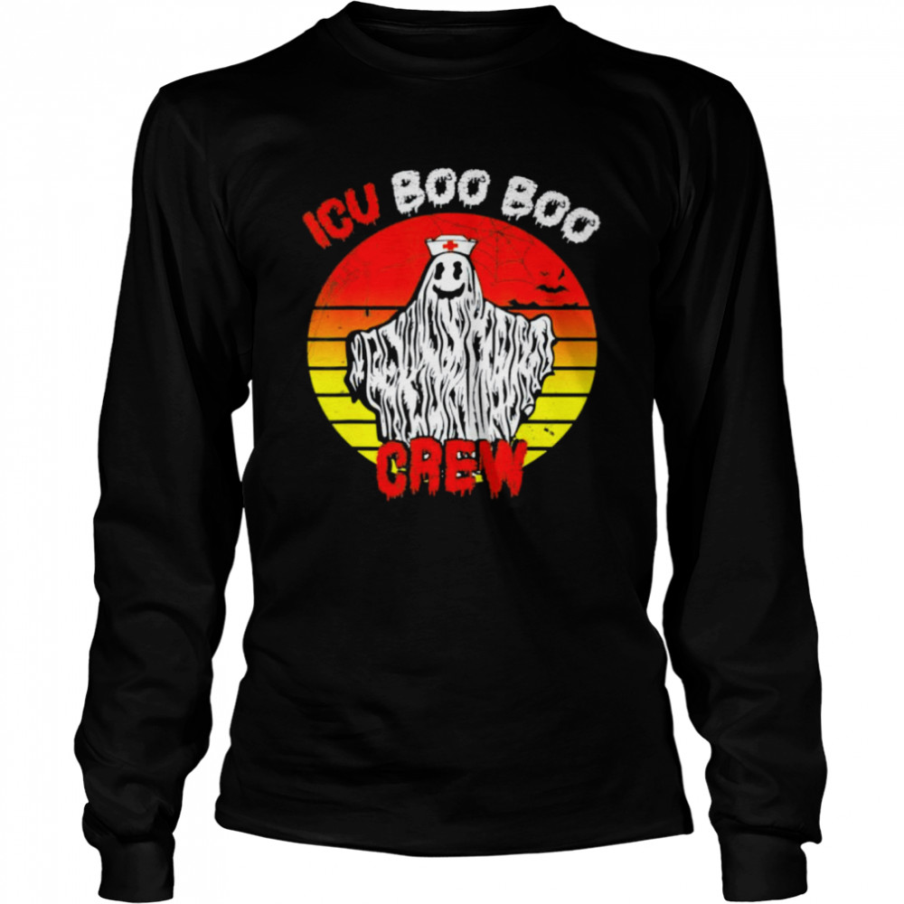 Nurse ICU Boo Boo Crew Ghost Nursing Halloween 2021 Long Sleeved T-shirt