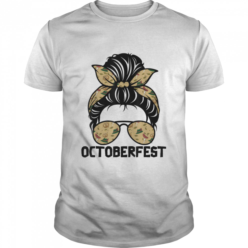 Oktoberfest Messy Bun Hair German Bavarian Costume shirt Classic Men's T-shirt