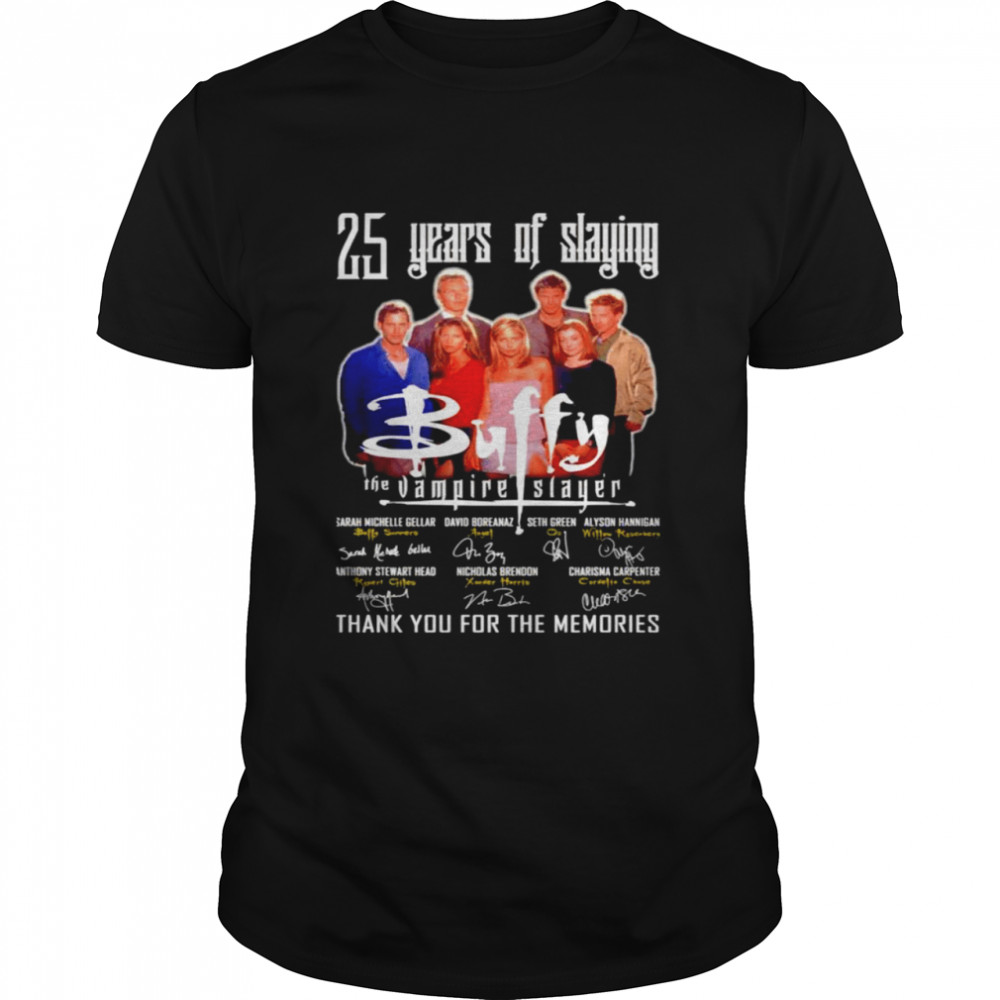 The Vampire Slayer 25 years of Slaying thank you for the memories signatures shirt Classic Men's T-shirt