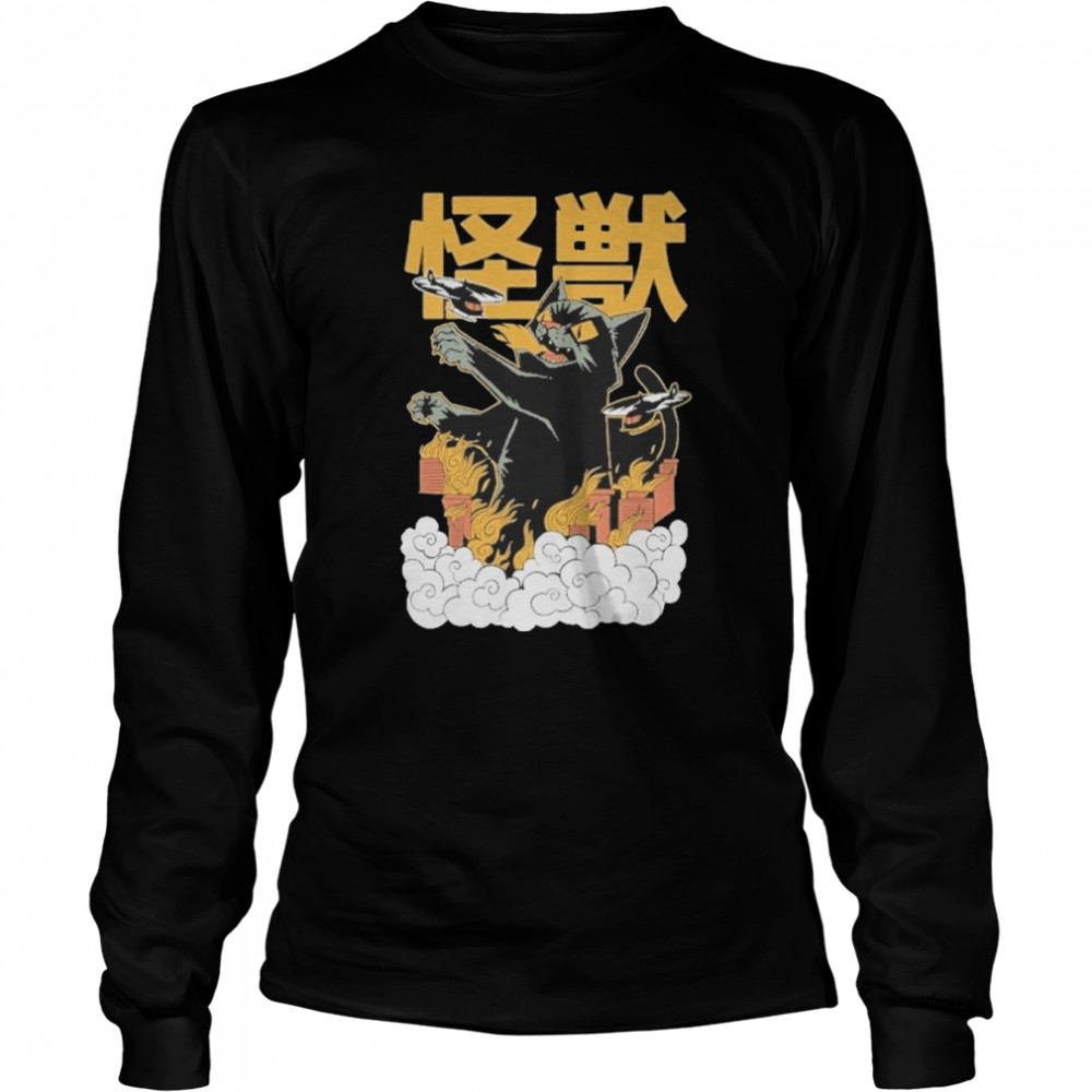 KAIjU BLACK CAT Anime Tokyo shirt Long Sleeved T-shirt