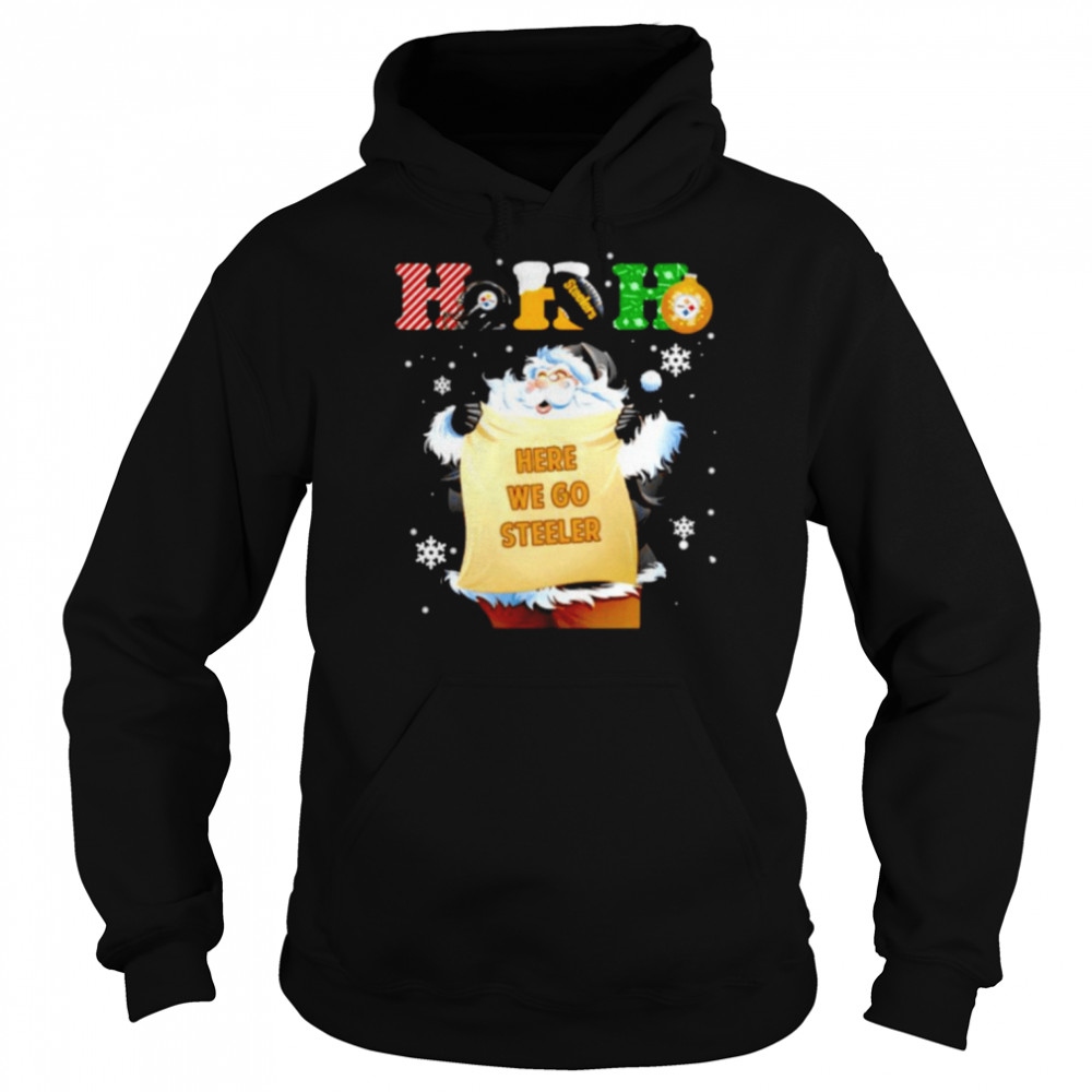 Santa Steelers ho ho ho here we go shirt Unisex Hoodie