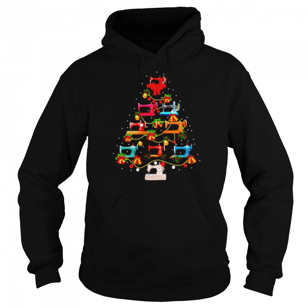 Sewing machine make Christmas tree shirt Unisex Hoodie