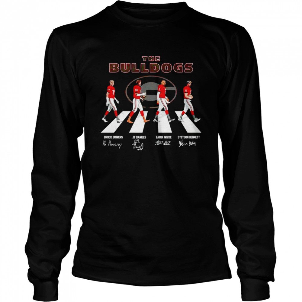 The Bulldogs Brock Bowers Jt Daniels Zamir White Stetson Bennett signatures Abbey Road shirt Long Sleeved T-shirt