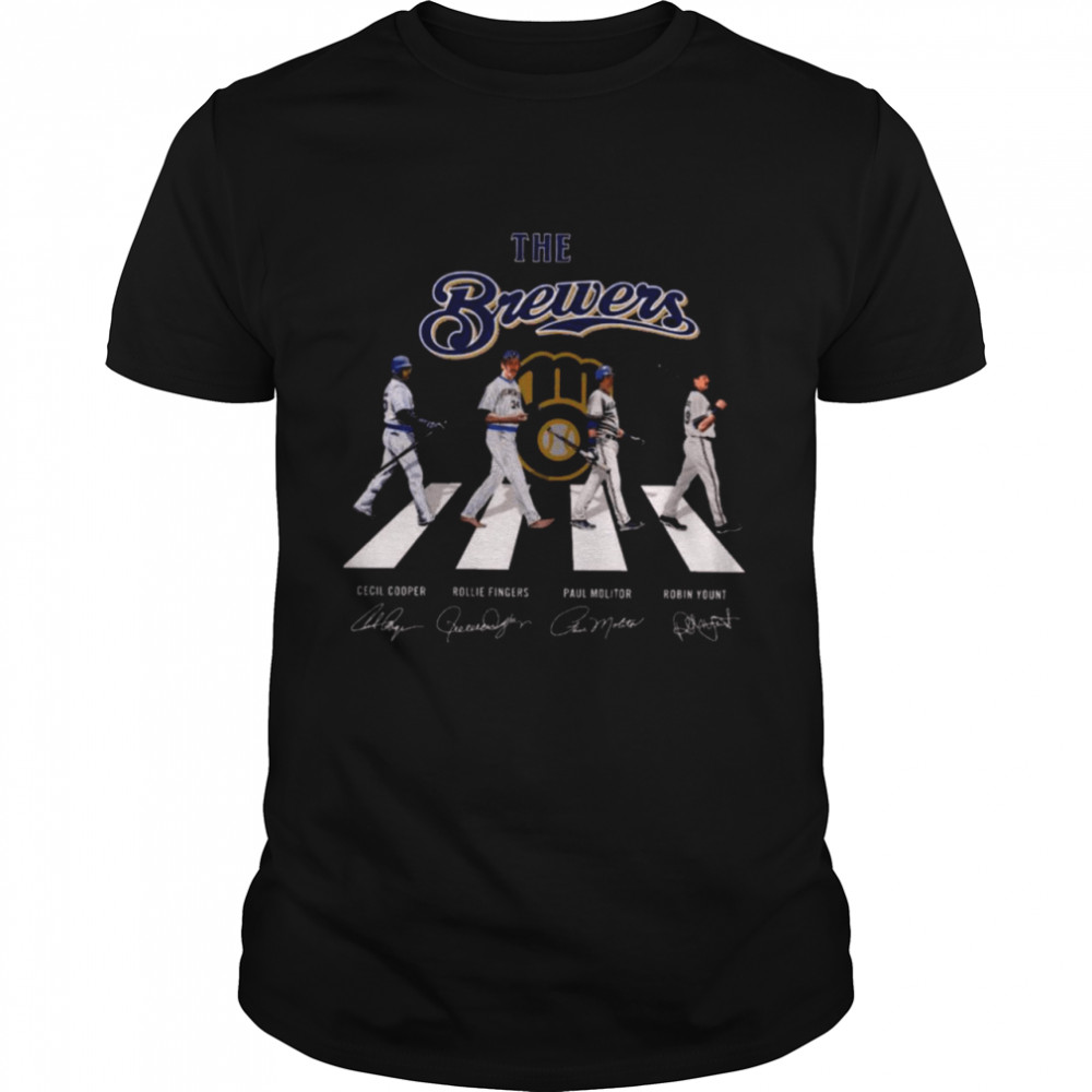 The Milwaukee Brewers Baseball Teams 2021 Abbey Road Signatures Classic Men's T-shirt