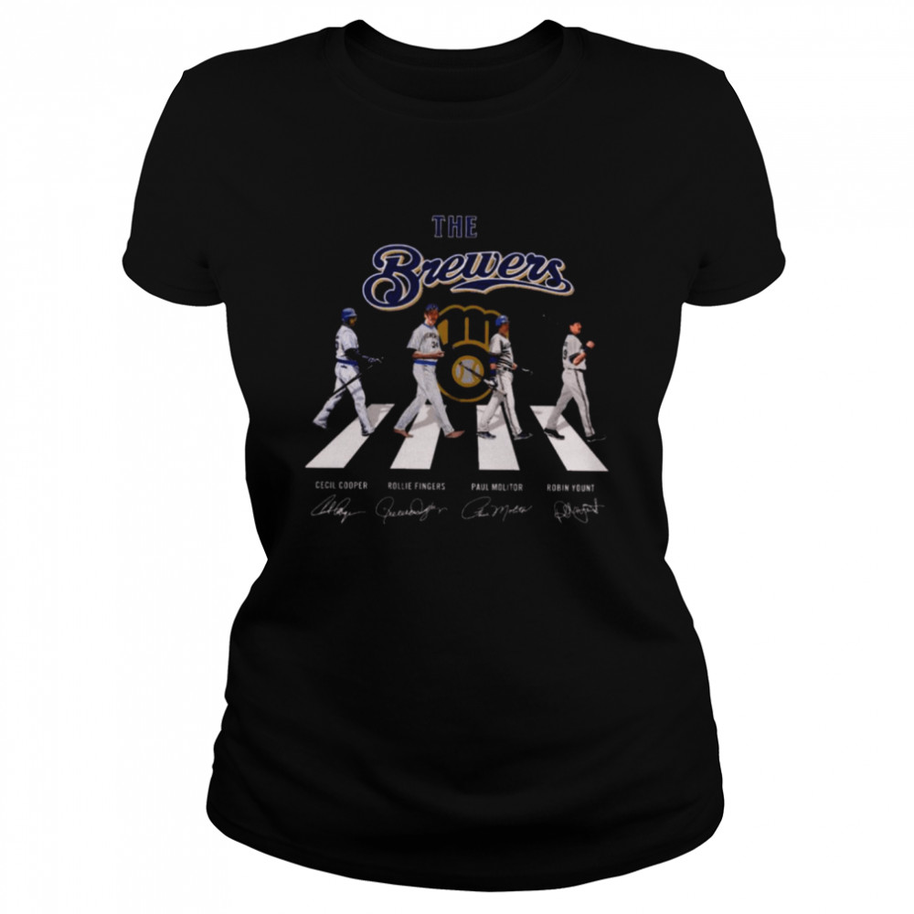 The Milwaukee Brewers Baseball Teams 2021 Abbey Road Signatures Classic Women's T-shirt