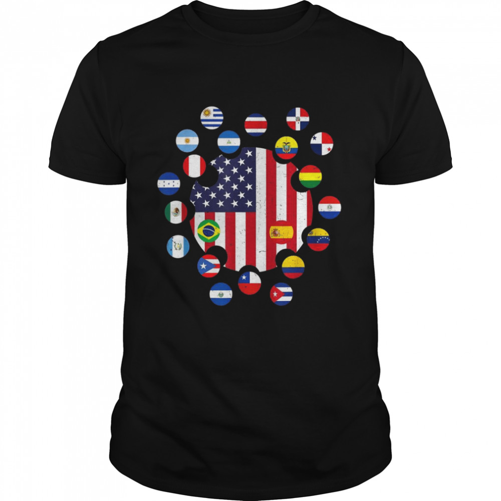 National Hispanic Heritage Month Shirt American Latino Flags Shirts