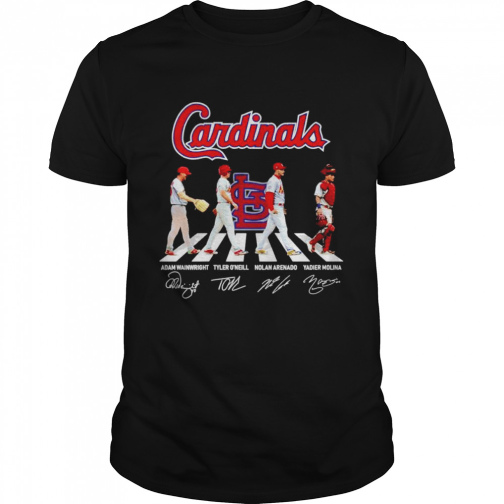 Sts. Louis Cardinals Wainwright Os’Neill Arenado Molina abbey road signatures T-shirts