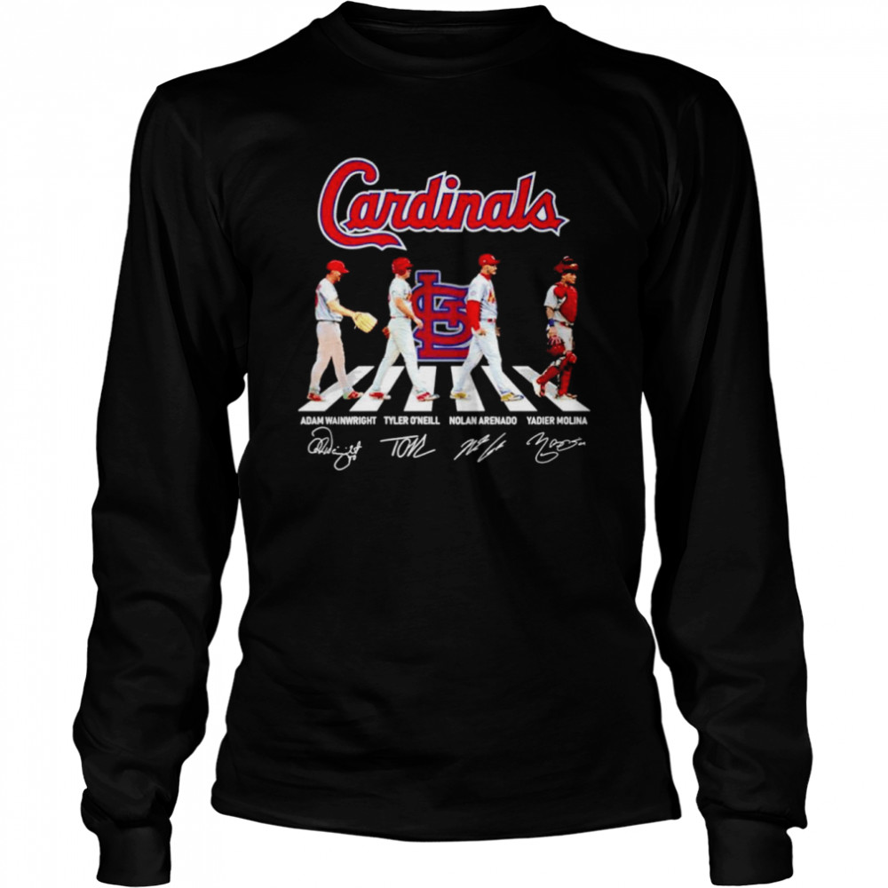 St. Louis Cardinals Wainwright O’Neill Arenado Molina abbey road signatures T-shirt Long Sleeved T-shirt