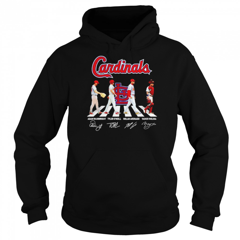 St. Louis Cardinals Wainwright O’Neill Arenado Molina abbey road signatures T-shirt Unisex Hoodie